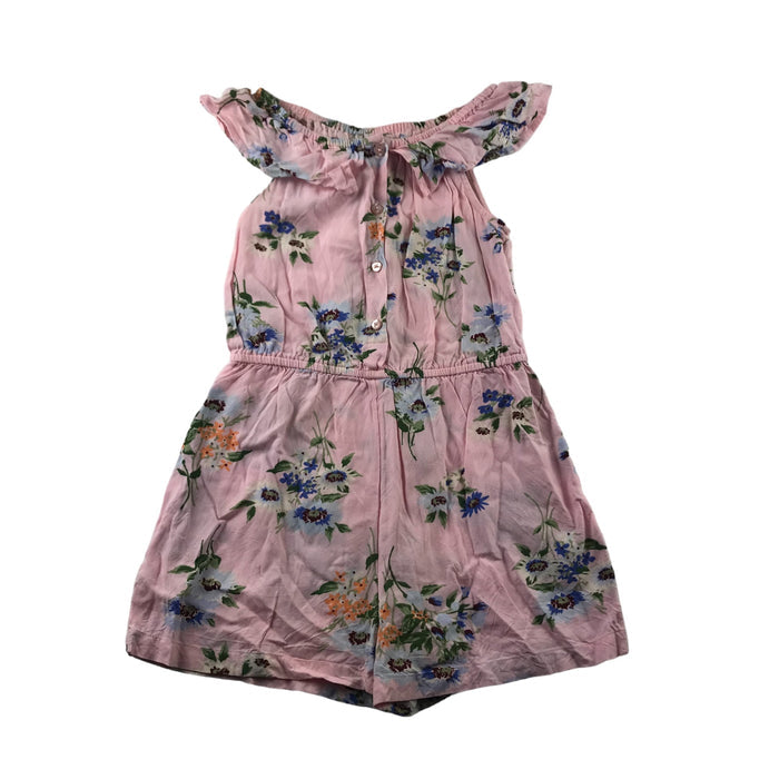 Next 8-9 years pink floral peplum frill playsuit
