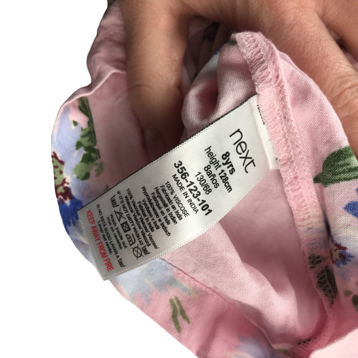 Next 8-9 years pink floral peplum frill playsuit