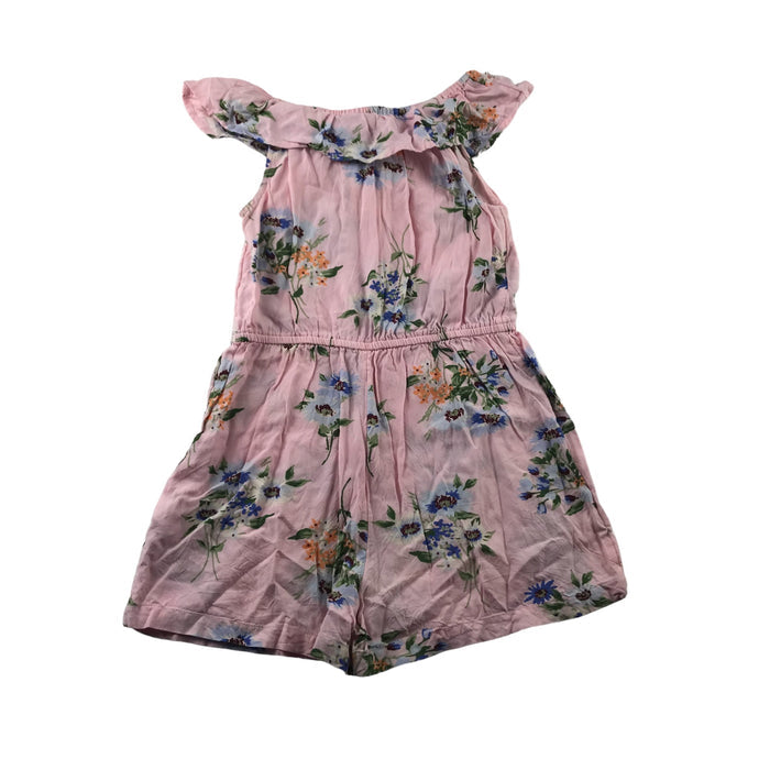 Next 8-9 years pink floral peplum frill playsuit