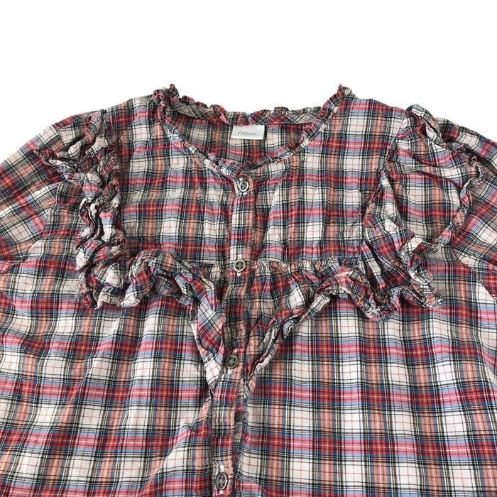 Next 8-9 years red checked peplum blouse