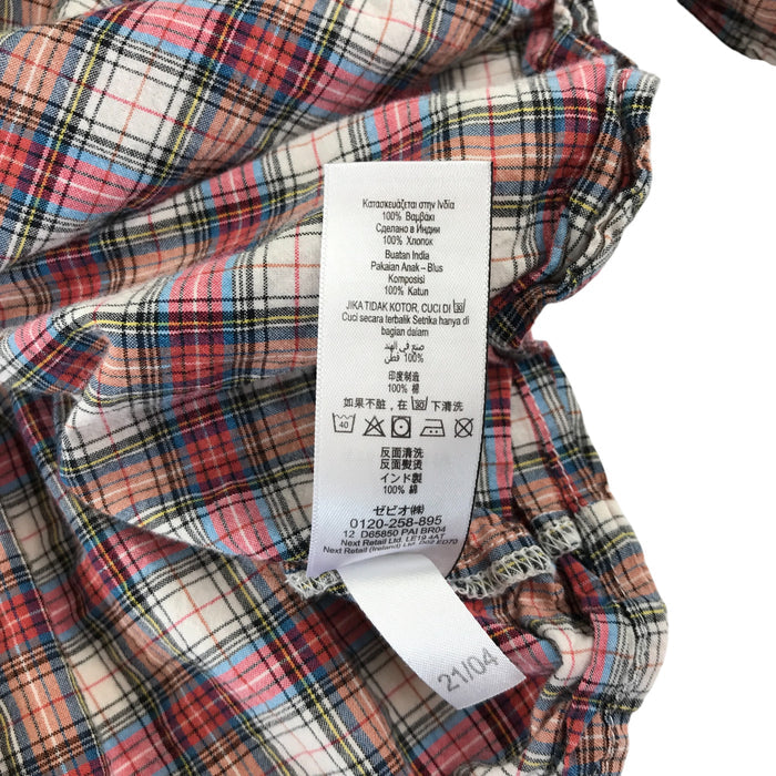 Next 8-9 years red checked peplum blouse