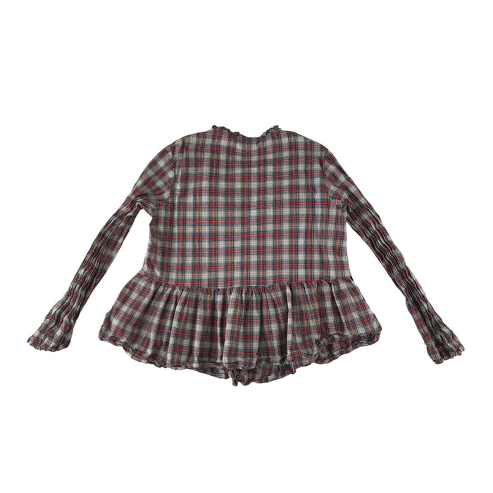 Next 8-9 years red checked peplum blouse