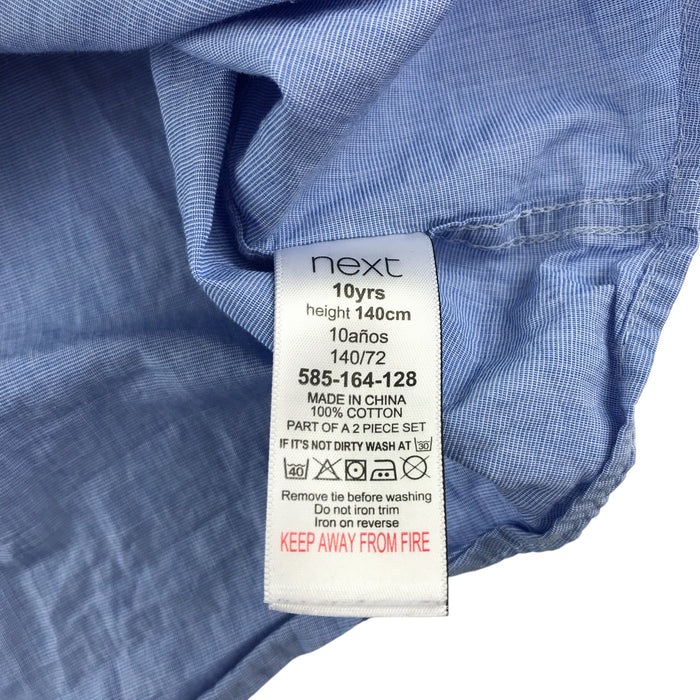 Next 9-10 years blue plain buttoned cotton shirt
