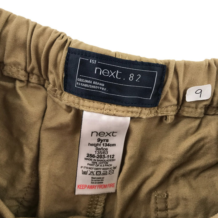 Next 9 years beige plain pull up cotton shorts