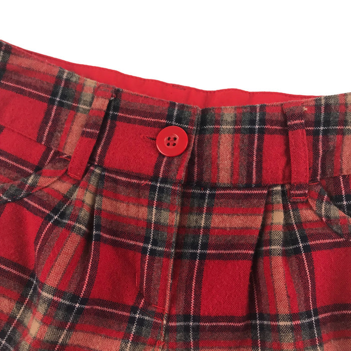 Next 9 years red checked knitted texture shorts