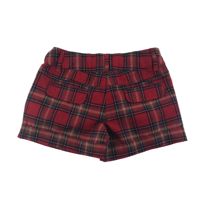 Next 9 years red checked knitted texture shorts