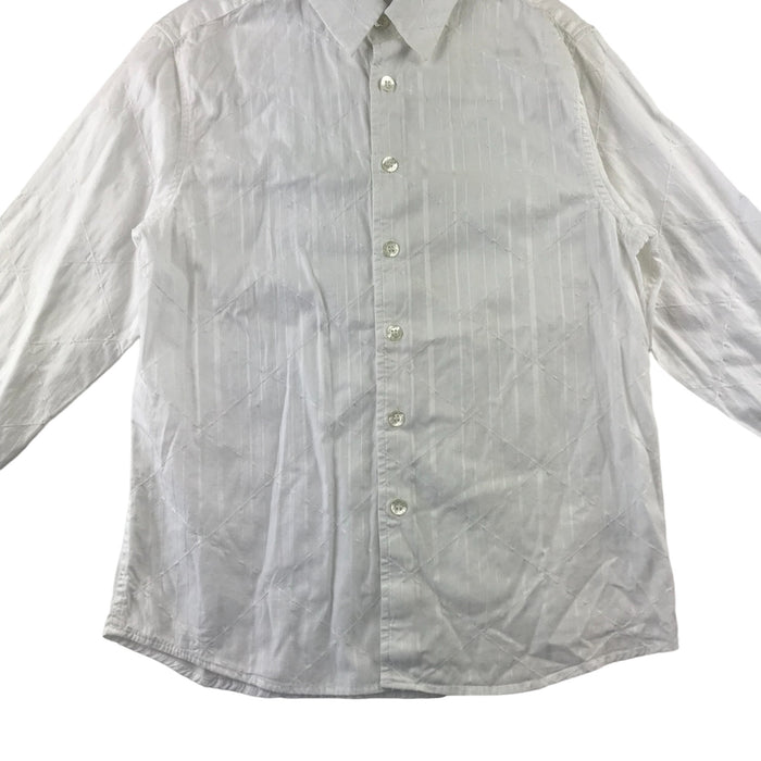 Next 9 years white vertical striped long sleeve buttoned shirt