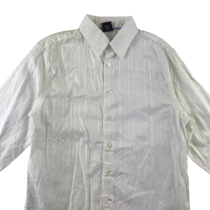 Next 9 years white vertical striped long sleeve buttoned shirt