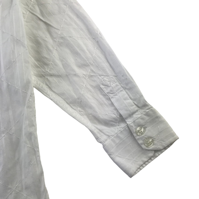 Next 9 years white vertical striped long sleeve buttoned shirt