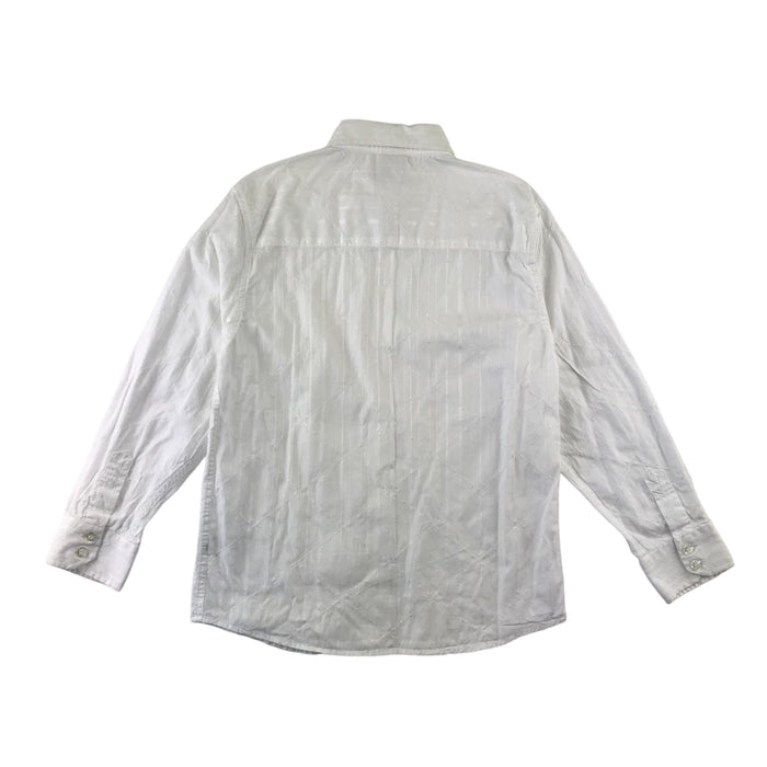 Next 9 years white vertical striped long sleeve buttoned shirt