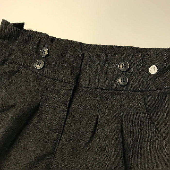 Next girls grey button detail school shorts