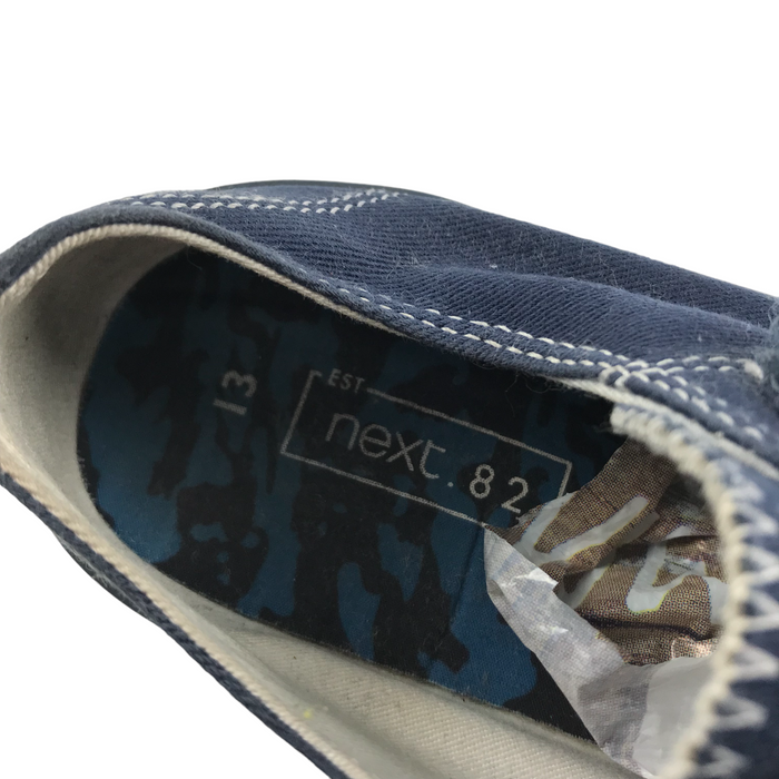 Next size UK 13 blue canvas trainers