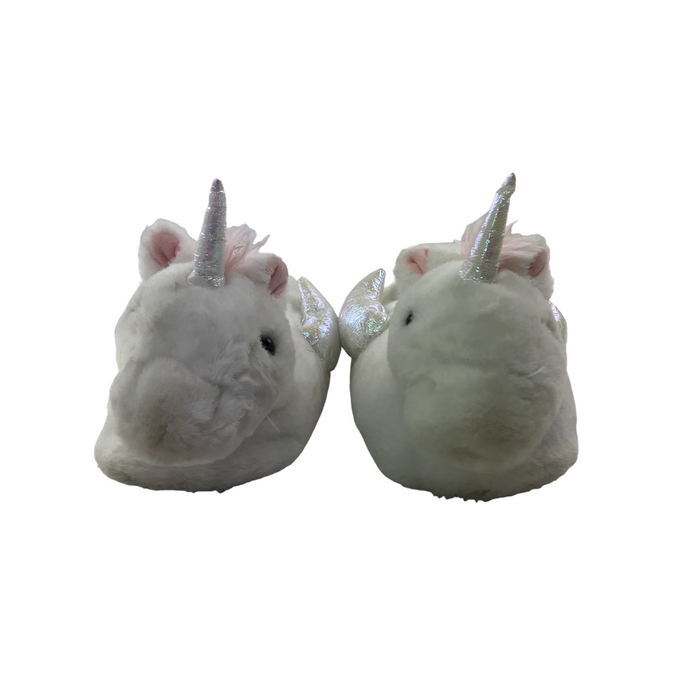 Next size UK 13 (jr) white unicorn slippers
