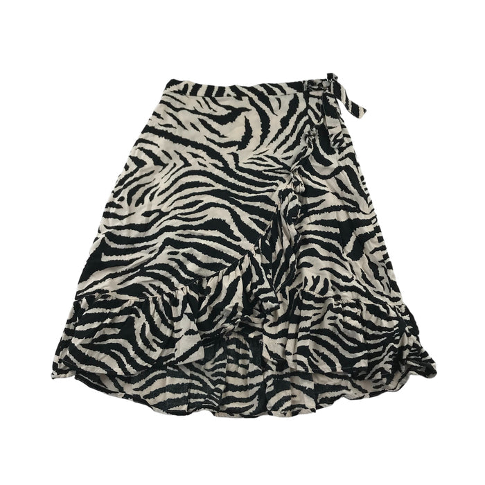 Next Skirt Age 9 Black and Cream Zebra Stripes Pattern Midi Style