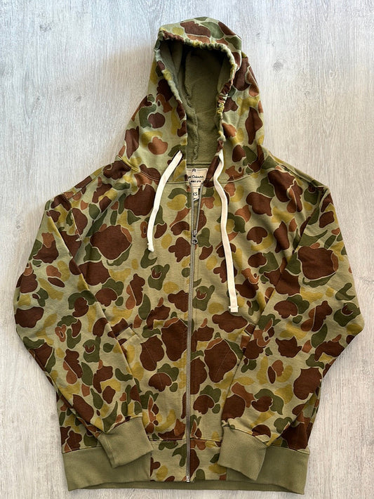Nigel Cabourn Camo Embroidered Arrow Zip Hoodie Jacket - House Of Huntington