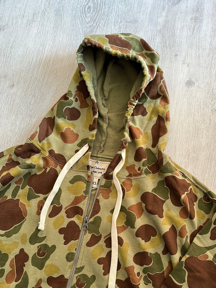 Nigel Cabourn Camo Embroidered Arrow Zip Hoodie Jacket - House Of Huntington