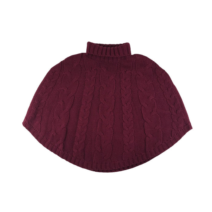 Nutmeg 12-14 years dark fuchsia pink high collar poncho