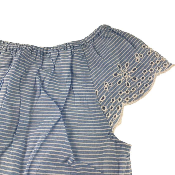 Nutmeg 5-6 years blue stripy playsuit