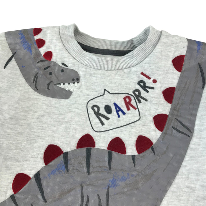 Nutmeg 5-6 years grey dinosaur print sweater