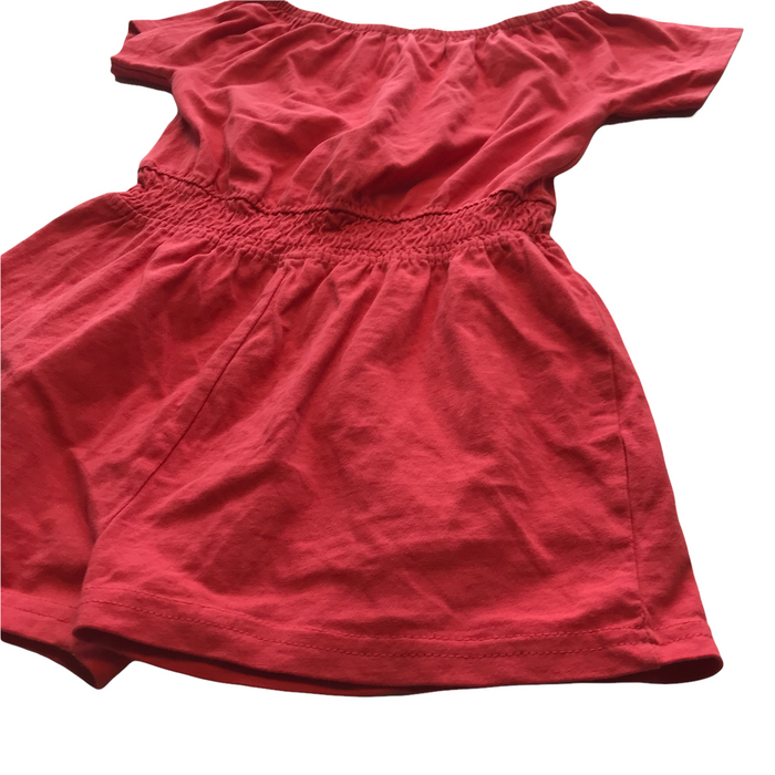 Nutmeg 5-6 years red pink playsuit
