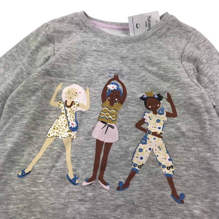 Nutmeg 5 years grey girls print sweater