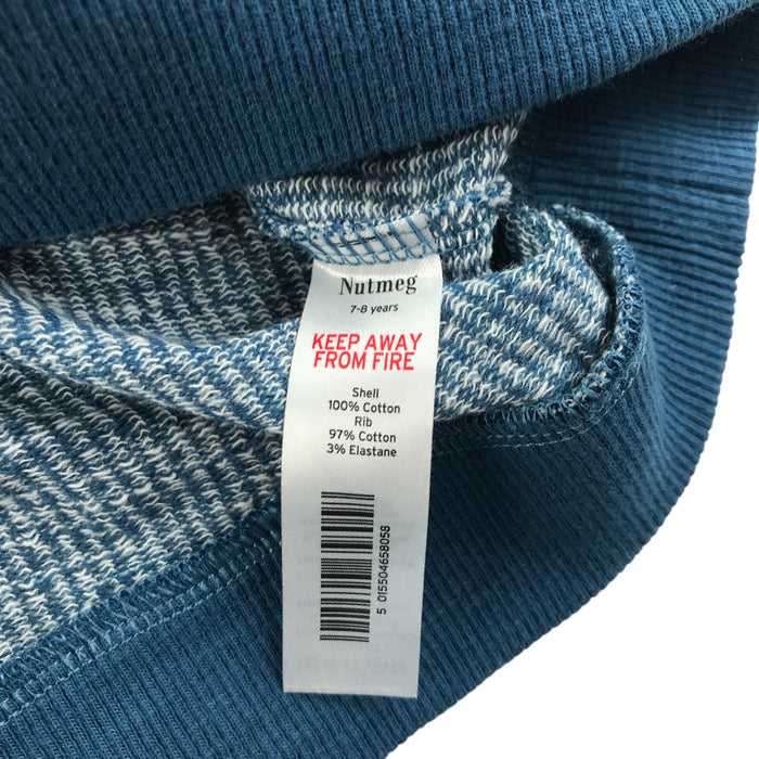 Nutmeg 7-8 years blue and white sweater