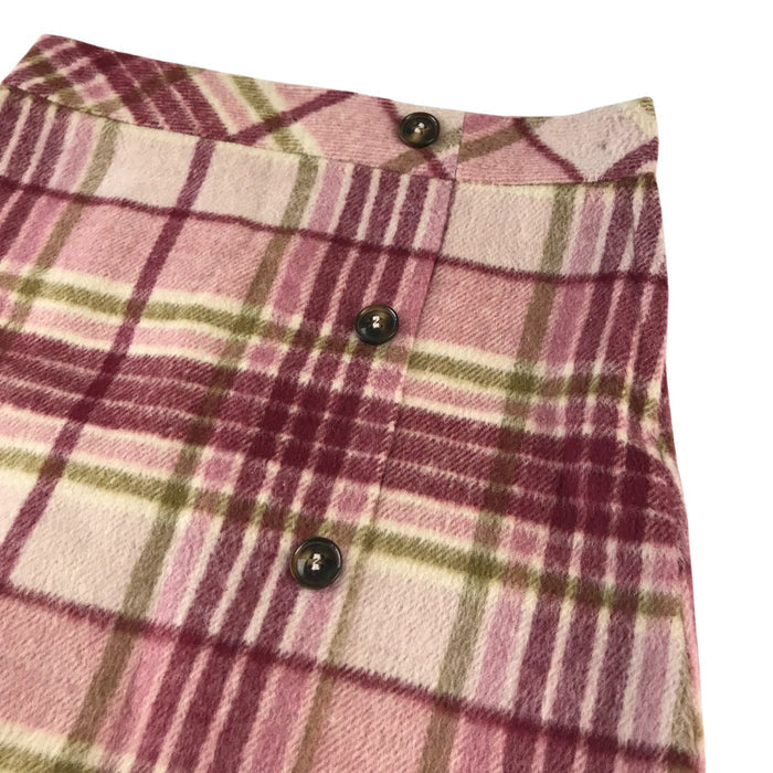 Nutmeg skirt 6-7 years pink and purple checked pattern wool mix