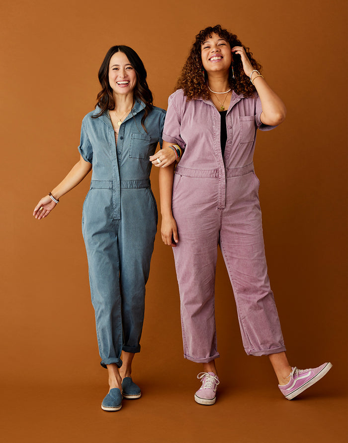 Nyla Twill Jumpsuit: Slate Sunkissed - FINAL SALE