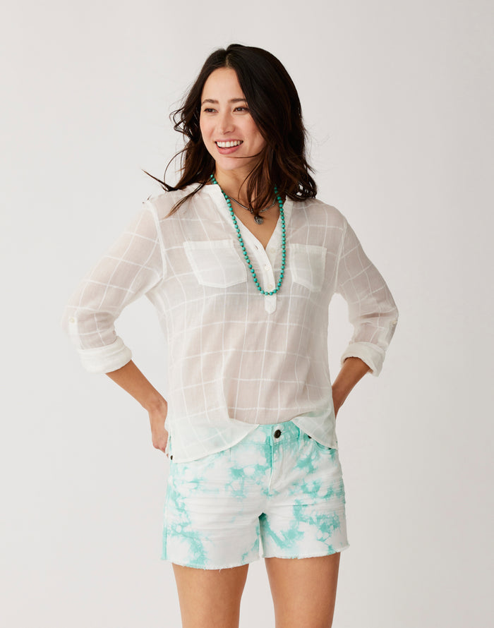 Oahu 4" Twill Short: Sea Glass Tie Dye - FINAL SALE