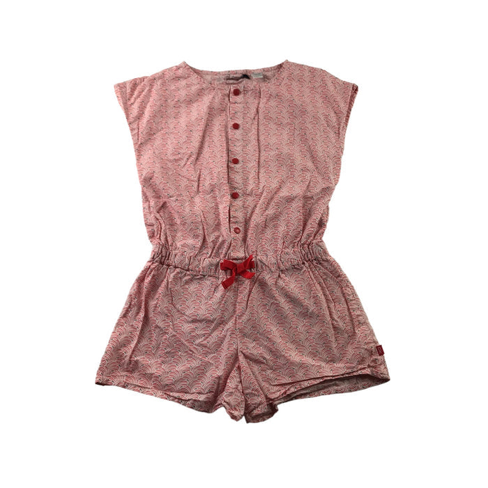 Okaidi 4-5 years red and navy graphic playsuit