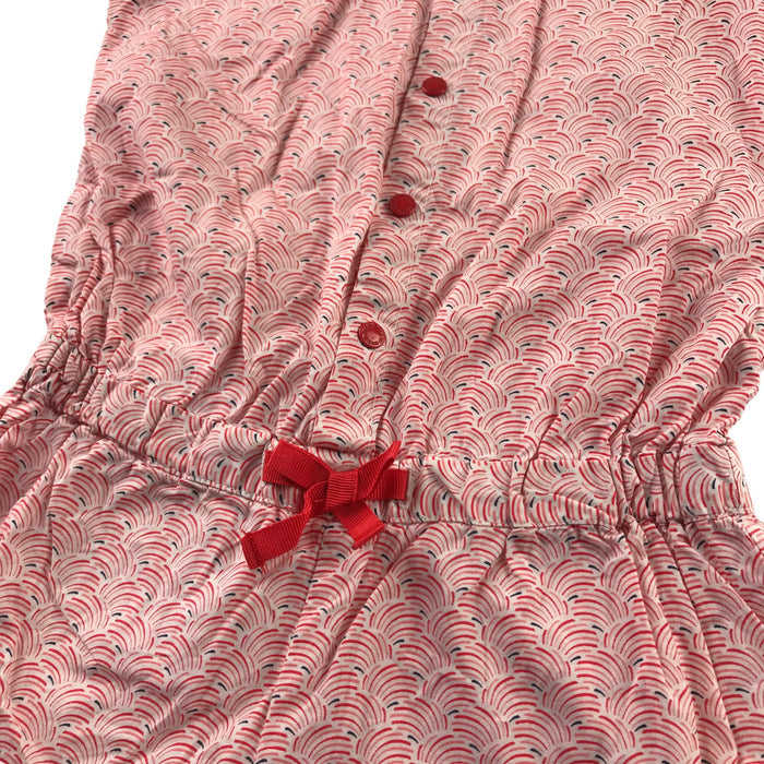 Okaidi 4-5 years red and navy graphic playsuit