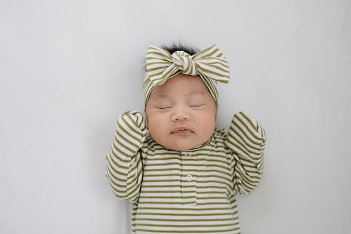 Olive Stripe Head Wrap