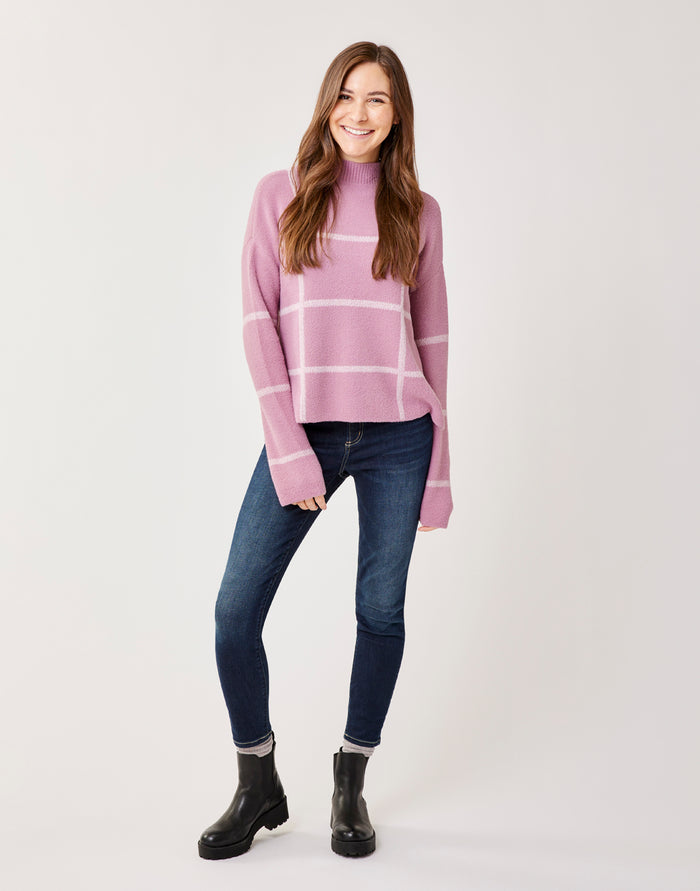 Olivia Plush Sweater: Orchid Birdseye - FINAL SALE
