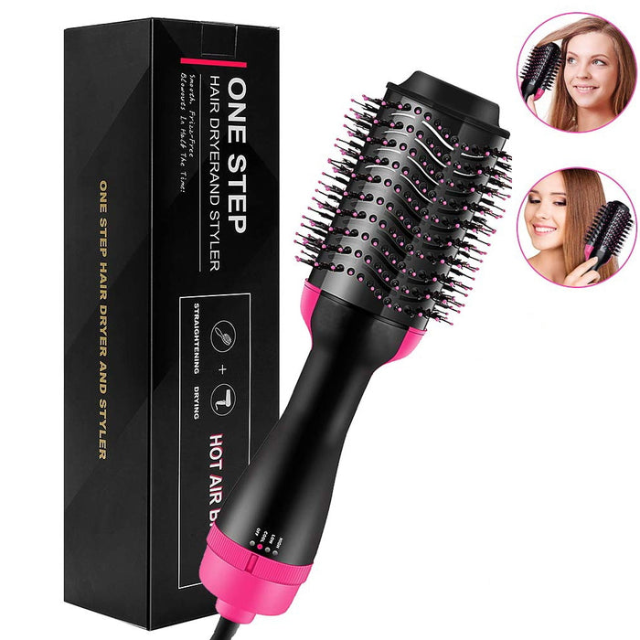One Step 4-IN-1 Rotating Hot air Brush - Hair Blow Dryer & Volumizer 1000W