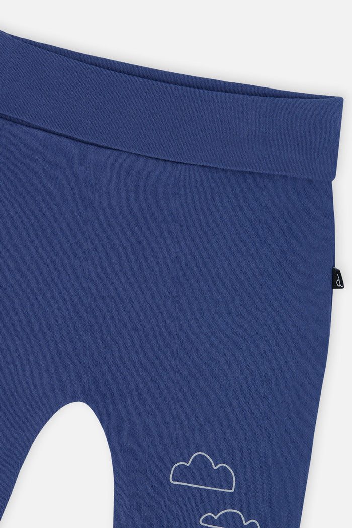 Evolutive pants, blue with cloud details, view 4