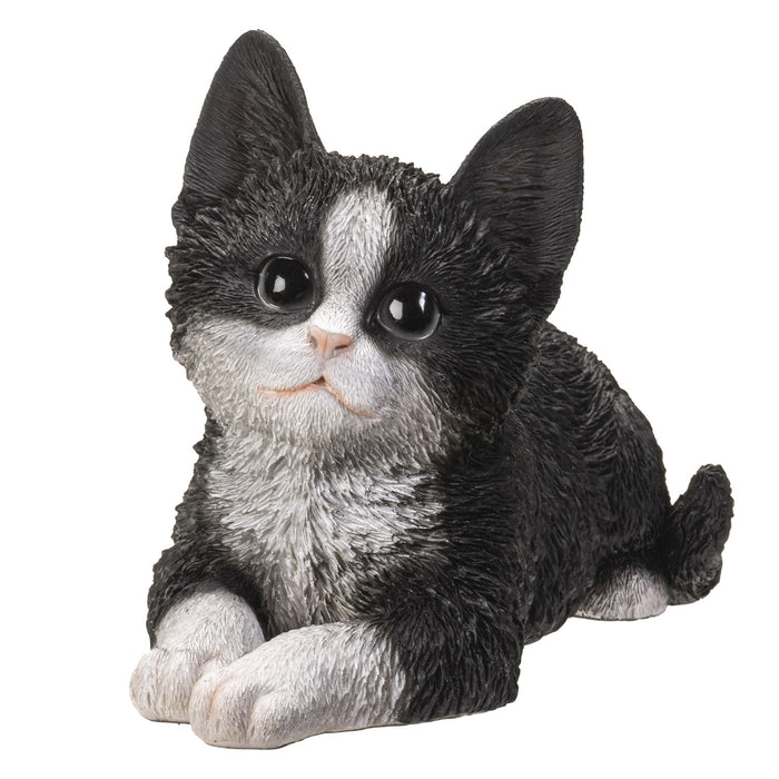 Pacific Giftware - Black & White Cat Laying Down Figurine 14880