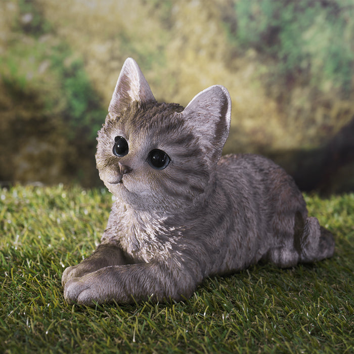Pacific Giftware - Gray Blue Cat Laying Down Figurine 14879