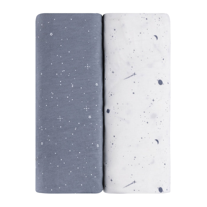 Blue Celestial 2-Pack Fitted Crib Sheet Set