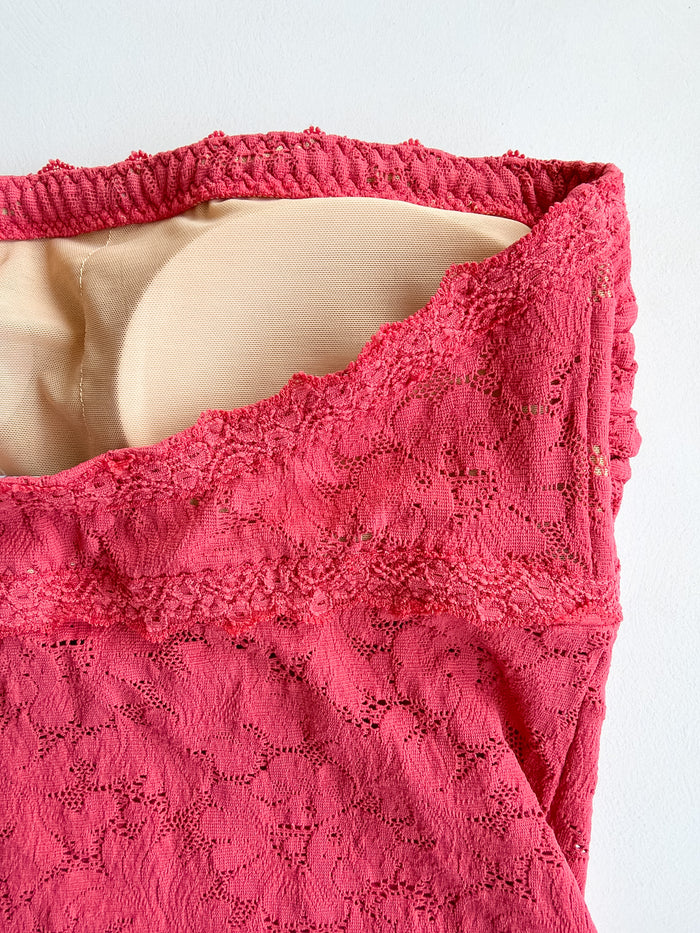 Pain De Sucre Blush Pink Azelie Lace Bustier Top