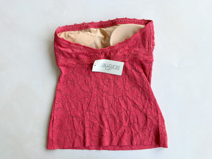 Pain De Sucre Blush Pink Azelie Lace Bustier Top
