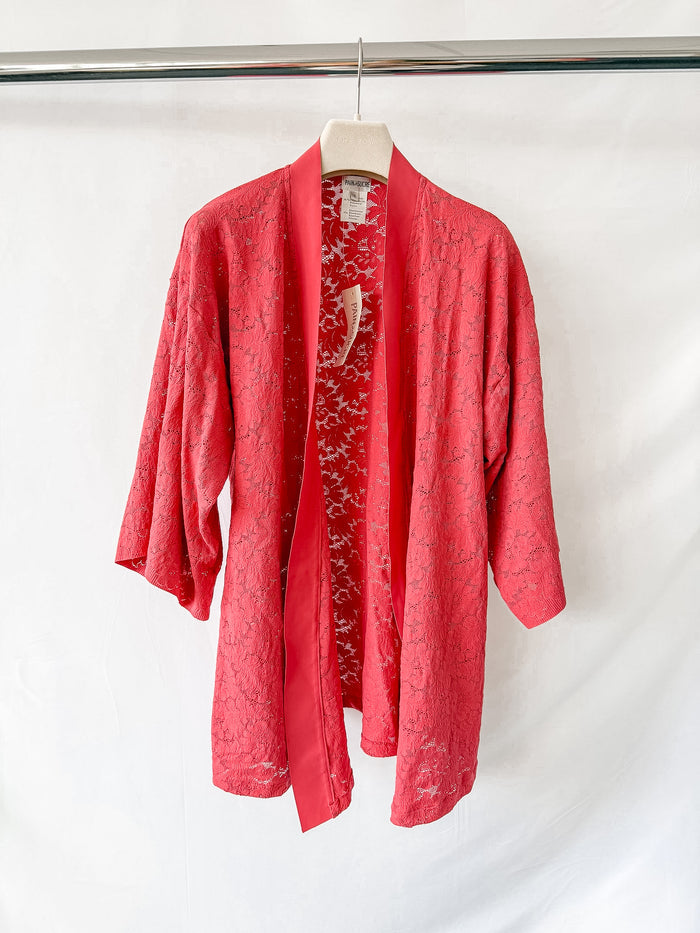 Pain De Sucre Blush Pink Lace Coverup Beach Robe Cardigan in Kyo