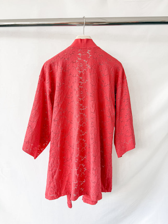 Pain De Sucre Blush Pink Lace Coverup Beach Robe Cardigan in Kyo