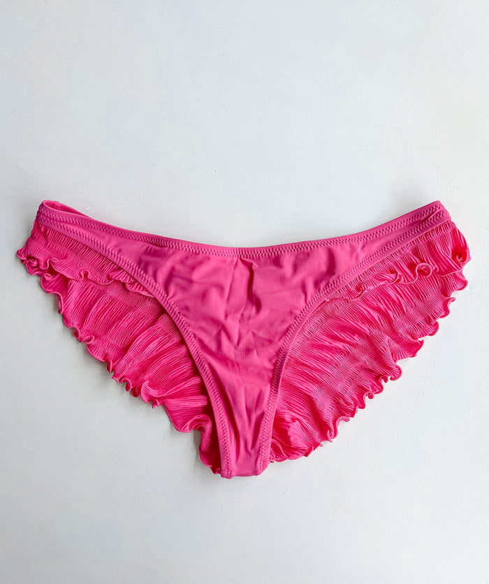 Pain De Sucre Hot Pink Ruffle Cheeky Bikini Bottom in Alala
