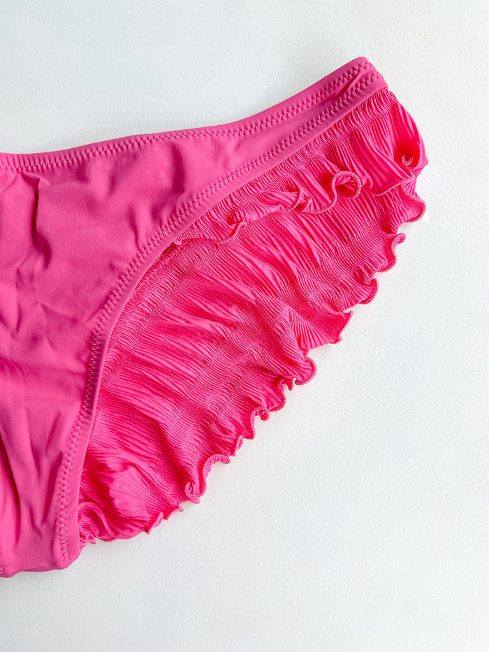 Pain De Sucre Hot Pink Ruffle Cheeky Bikini Bottom in Alala