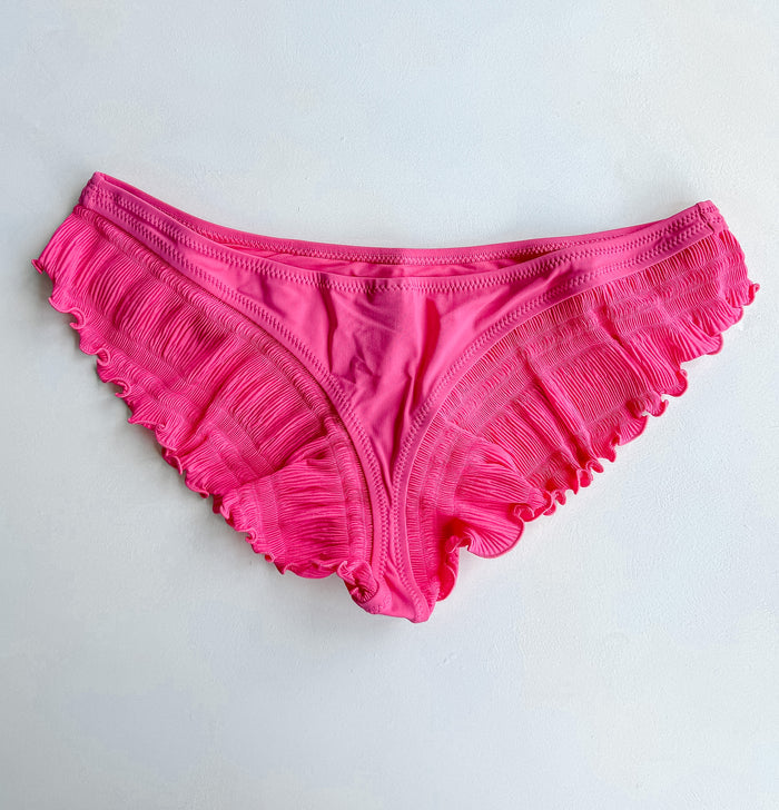 Pain De Sucre Hot Pink Ruffle Cheeky Bikini Bottom in Alala