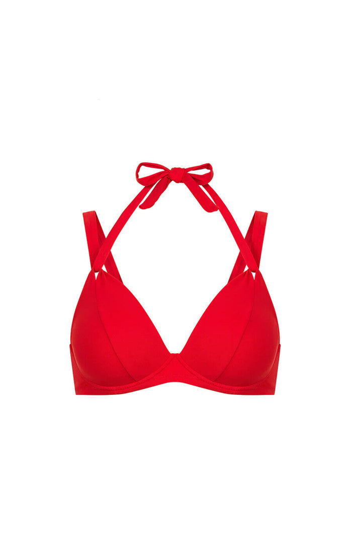 Pain De Sucre Red Double Strap Iquito Bikini Top - House Of Huntington