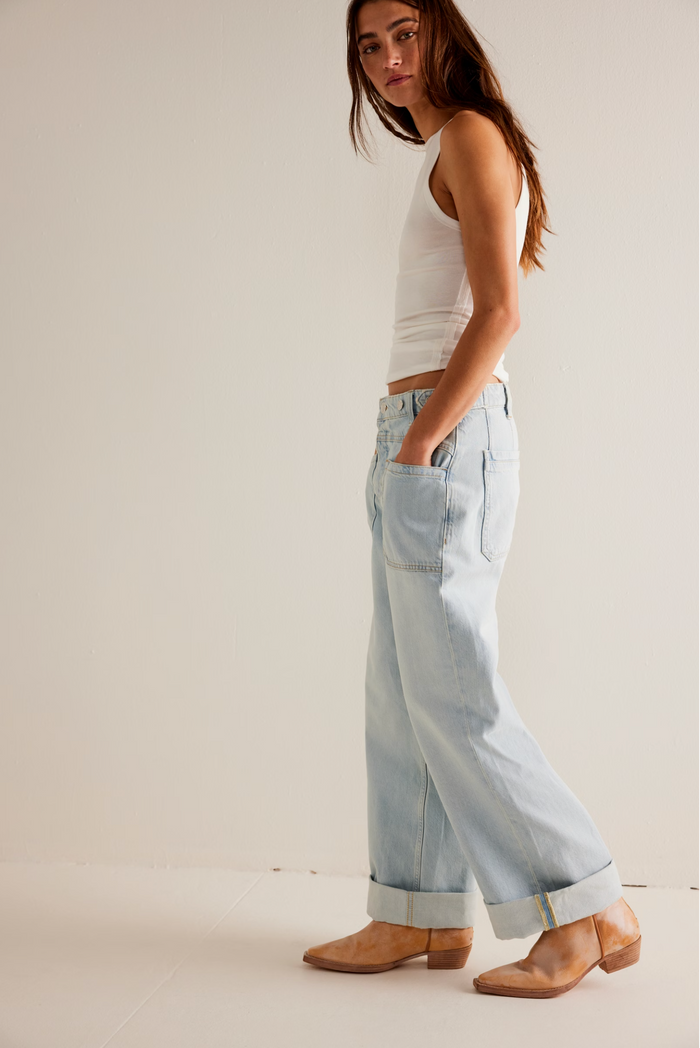 Palmer Cuffed Jean in Daydream Blue