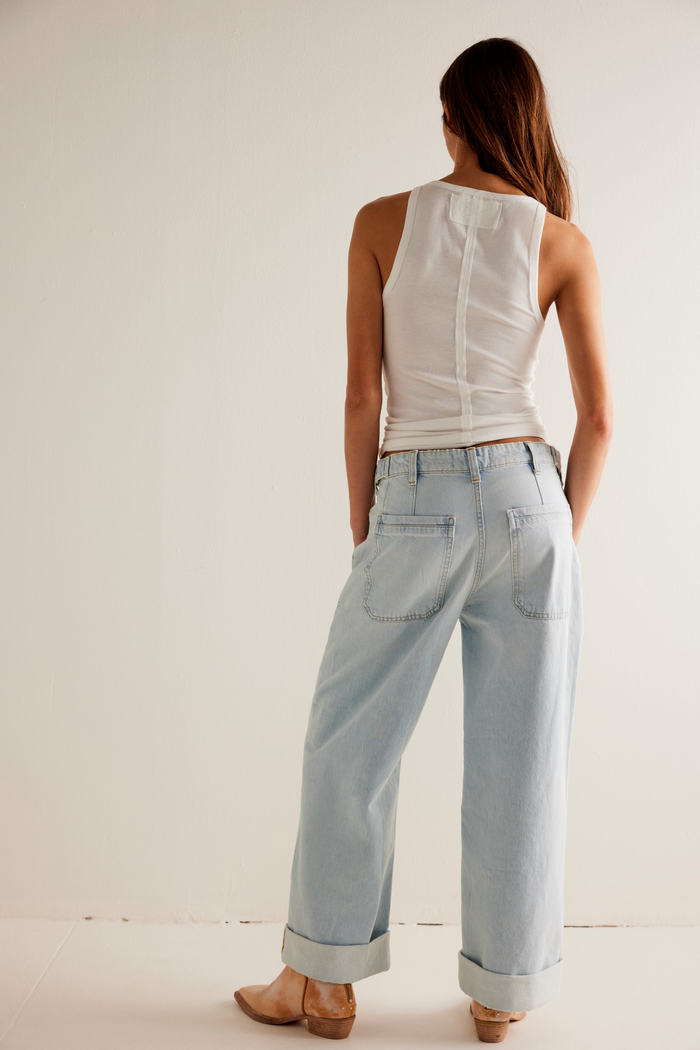 Palmer Cuffed Jean in Daydream Blue