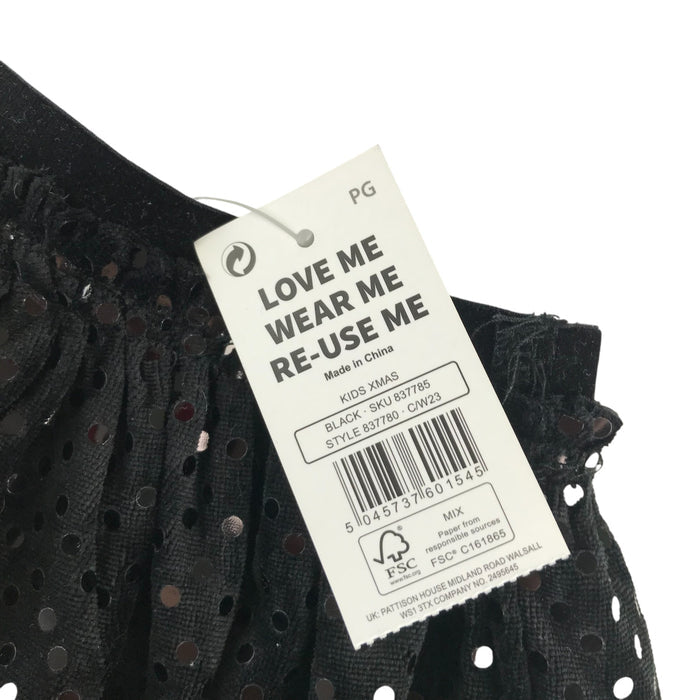 Pep&Co 7-8 years black velvety skirt