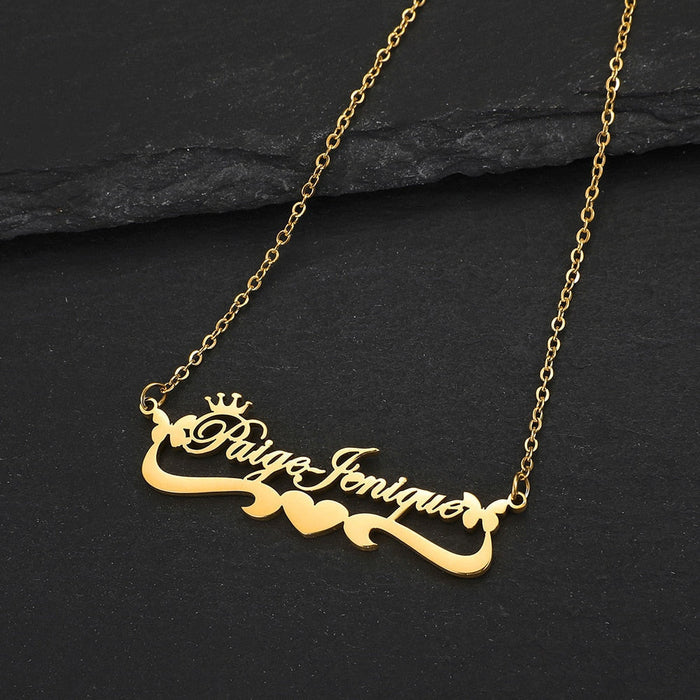 Personalized half infinity style with butterfly charm Name Necklace - NATASHAHS